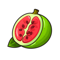 Ai generated guava fruit flat clipart png