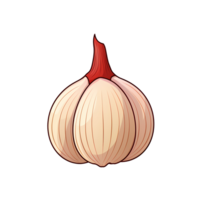 Ai generated garlic icon, cartoon style, isolated on transparent background png