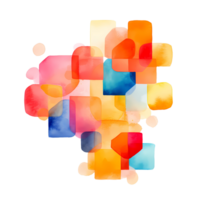 Ai generated abstract colorful squares on transparent background png