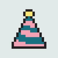 pixel party hat vector illustration