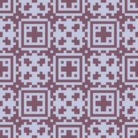 pixel pattern with squares and crosses on purple background vector