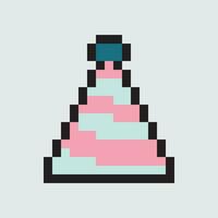 pixel party hat vector illustration