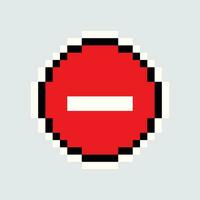 pixel no entry sign on a white background vector