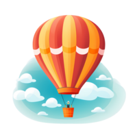 ai genererad varm luft ballong flygande i de himmel med moln png illustration