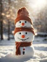 snowman on the snow outdoor photo