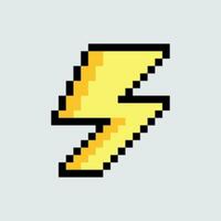 pixel lightning bolt icon vector illustration
