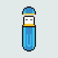 a pixel style usb drive with a blue and yellow color vector