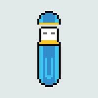 a pixel style usb drive with a blue and yellow color vector