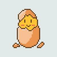 pixel art egg with a face vector