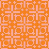 an orange and pink pattern with squares vector