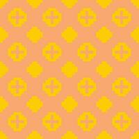 a yellow and orange pattern with crosses on it vector