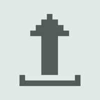 a pixel icon of  upload a gray background vector