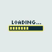 a pixelated loading bar with the word loading vector