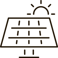 solar energia linha ícone ilustração png