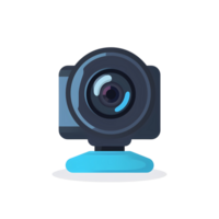 Ai generated webcam video surveillance icon, flat style, isolated on transparent background png