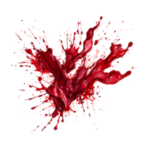 Ai generated red liquid splash on transparent background png