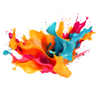 Ai generated colorful paint splash on transparent background png