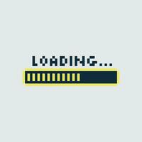 a pixelated loading bar with the word loading vector