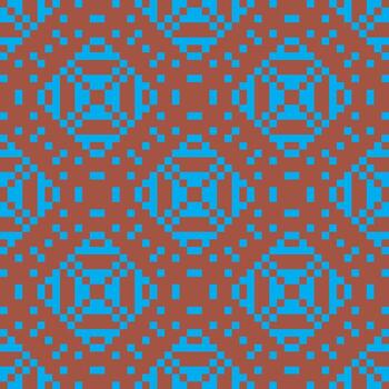 seamless pattern with squares and triangles in blue and brown vector