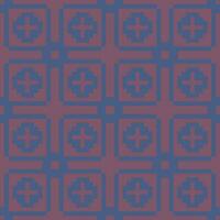 a pattern with squares and crosses on a red background vector