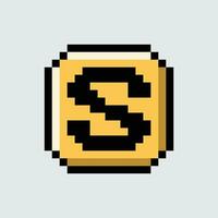 a pixel style icon of a s vector