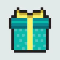 pixel art gift box vector illustration