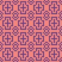 a pattern with squares and crosses on a pink background vector