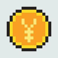pixel art of a gold coin vector
