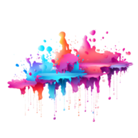 Ai generated colorful paint splashes on a transparent background png