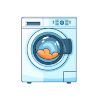 Ai generated washing machine icon on a transparent background png