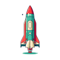 Ai generated cartoon rocket ship on transparent background png