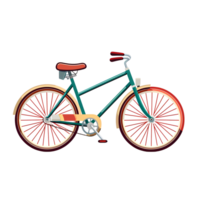 ai gegenereerd fiets icoon, vlak stijl, geïsoleerd Aan transparant achtergrond png