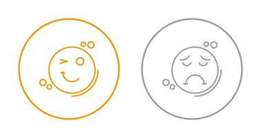 Wink and Sad Icon vector