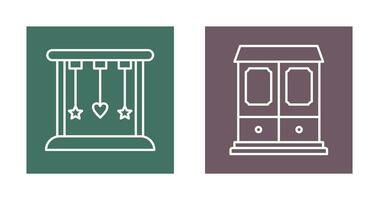 Cradle and Wardrobe Iconv vector