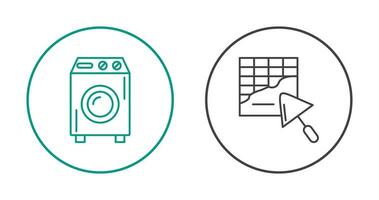 Washing Machine and Plastering Icon vector