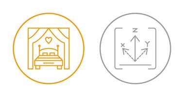 Bed and Axis Icon vector