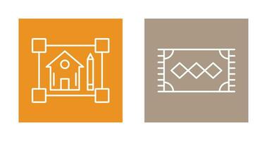 blueprint and rug Icon vector