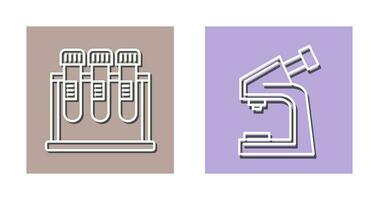 Test Tube and Microscope Icon vector