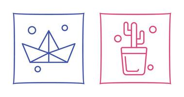 Origami and Cactus Icon vector