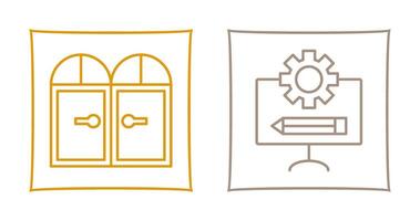 Door and Blueprint  Icon vector