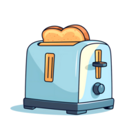 Ai generated toaster cartoon illustration, toaster icon, toaster transparent background png clip