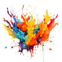 Ai generated colorful paint splash on transparent background png