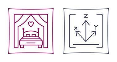 Bed and Axis Icon vector