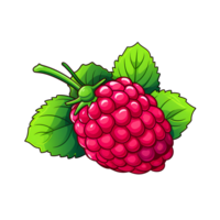Ai generated raspberry fruit icon isolated on transparent background png