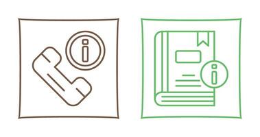 phone call and book Icon vector
