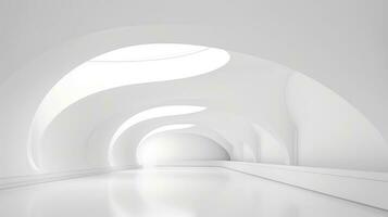 Abstract white architecture background, white geometric wallpaper, Generative AI photo