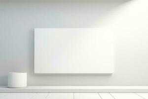 Abstract futuristic architecture background, Minimal technology white backdrop, Generative AI photo
