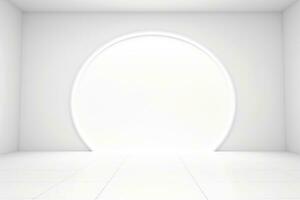 Abstract futuristic architecture background, Minimal technology white backdrop, Generative AI photo
