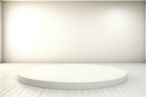 Abstract futuristic architecture background, Minimal technology white backdrop, Generative AI photo