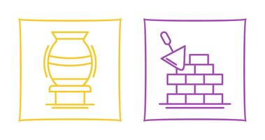 vase and brickwall Icon vector